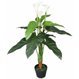 Plante artificielle avec pot Lis Calla 85 cm Blanc Vidaxl Blanc