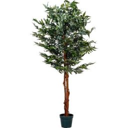Plante d'intérieur artificielle 150 cm, tige en bois véritable, 600 feuilles, arbre artificiel