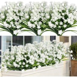 Plante fleurie artificielle Plantes et fleurs artificielles d'extérieur résistantes aux uv - Blanc