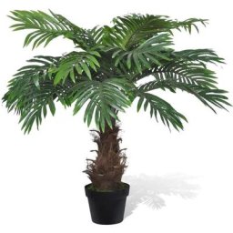 Palmier cycus artificiel Plante artificielle | avec pot 80 cm 93877 - Vert