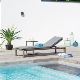 Lit de piscine Évasion Wengé Tonka Jardin