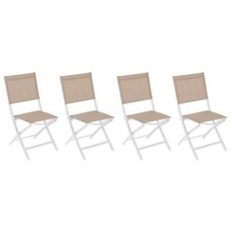 Lot de 4 chaises jardin pliantes Essentia Lin Blanc
