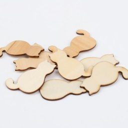 Lot de 10 chats en bois naturel 33x50mm pour scrapbooking collection artistique artisanat