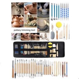 Kit d'outils de poterie avec étui de transport bricolage outils de sculpture en argile pour