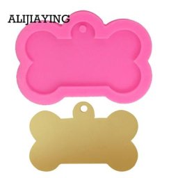 Moule en silicone brillant en forme d'os de chien pour porte-clés bricolage moule en résine