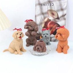 Mignon Animal chien chat Silicone bougie moule aromathérapie plâtre époxy savon moule bricolage