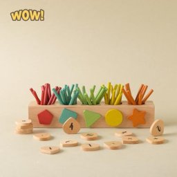 Bâtonnets de comptage en bois Montessori outils d'enseignement des maths jouet pour bébés