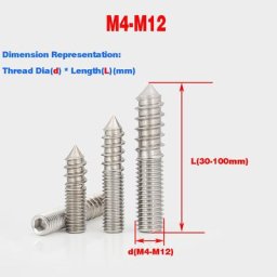 Vis à tarauder à queue à six pans creux pour sauna vis de réglage à double tête figurines M5 M6