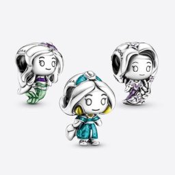Charms Princesas Disney Ariel, Jasmine y Rapunzel