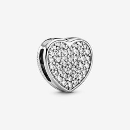 Charm Clip Cœur Pavé