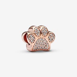 Charm Empreinte de Patte Scintillant