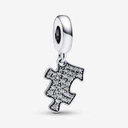 Charm Pendant Pièce de Puzzle Scintillant Gravable