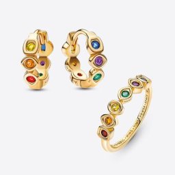 Ensemble Créoles et Bague Marvel Gemmes de l'Infini