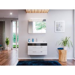 Ensemble de Meuble de salle de bain de 3 pièces Malema 80cm en Anthracite Blanc