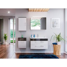 Ensemble de Meuble de salle de bain de 5 pièces Malema 80cm en Anthracite-Blanc