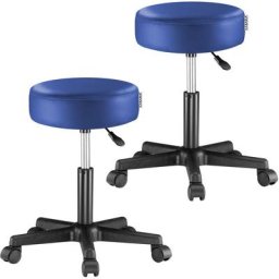 Casaria - Tabouret Siège Réglable en hauteur Pivotable 360° Plusieurs couleurs au choix 2er Set