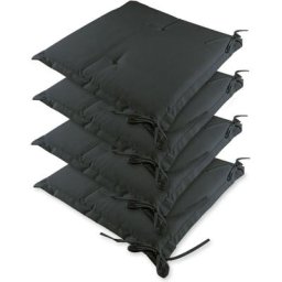 Detex - Lot de 4 coussins pour chaise - Galette Dessus de chaise 41cm - Jardin Maison Gris