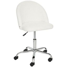 Chaise de bureau Geos - bouclette - blanc Atmosphera créateur d'intérieur - Blanc