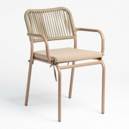 Pack 4 Chaises de Jardin Empilables Arhiza Sklum Brun Moka - Brun Moka