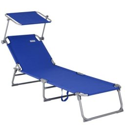 Casaria - Chaise longue pliable transat avec pare-soleil facile à transporter bain de soleil pour