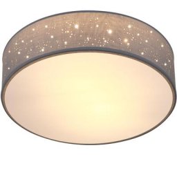 Plafonnier Ciel étoilé Tissu Rond E27 Plafonnier Tissu Plafonnier Chambre Salon Ø30/38 38cm Grau