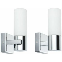 Luminaires muraux Gemini IP44 20W 2-pack chrome, satin, métal, verre 703,54