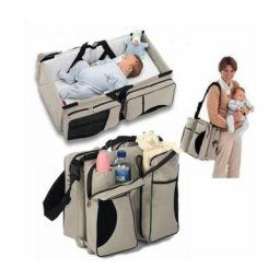 Hofuton Sac à Langer 3 en 1 Bébé Maman Berceau Lit Portable Couffin Table à Langer Gris