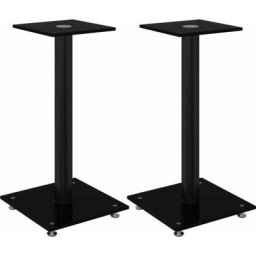 Vidaxl - Supports de haut-parleurs 2 pcs noir verre trempé 1 pilier Noir