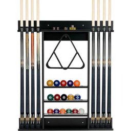 Porte-Queues de Billard Mural, Support de Billard 8 Queues et Rainures à 3 Niveaux 15 Porte-balles,
