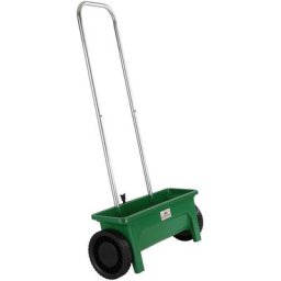 Pandeur de jardin 12L semence engrais sable débit réglable 10 niveaux 2 roues