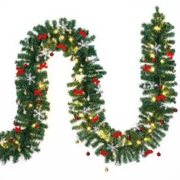Casaria - Guirlande de Noël lumineuse Décoration en sapin artificiel avec lumières blanc chaud pour