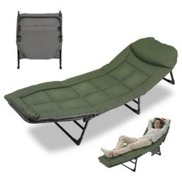 Chaise longue carpe Lit de camping Fishing Chaise longue de pêche Bedchair 200x64x32cm - vert