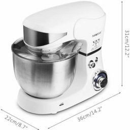Robot pâtissier 4L petirin robot de cuisine avec bol multifonction - 800W Blanc en Acier inoxydable