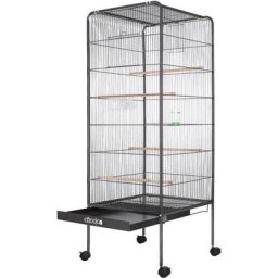 Cadoca - Volière cage à oiseaux xl Hauteur 146cm 2 portes Canaries perroquet perruches Volière sans
