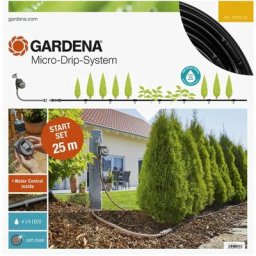 Kit d'arrosage goutte-à-goutte pour rangées de plantes m + programmateur (13012-20). - Gris