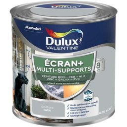 ECRAN+ MULTI-SUPPORTS EXTERIEURE - Peinture en Phase Aqueuse Éxtérieur - Satin Gris Franc 0,25 L