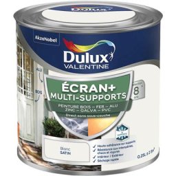 Ecran+ multi-supports exterieure - Peinture en Phase Aqueuse Éxtérieur - Satin Blanc 0,25 l Dulux