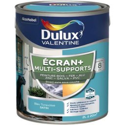 Ecran+ multi-supports exterieure - Peinture en Phase Aqueuse Éxtérieur - Satin Bleu Turquoise 2 l