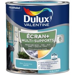 Ecran+ multi-supports exterieure - Peinture en Phase Aqueuse Éxtérieur - Satin Bleu Turquoise 0,5 l