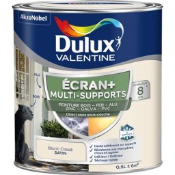 Ecran+ multi-supports exterieure - Peinture en Phase Aqueuse Éxtérieur - Satin Blanc Cassé 0,5 l