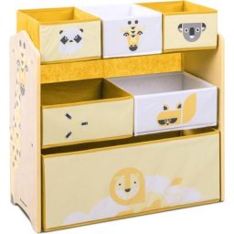 Meuble Jouets, sweet safer étagère en bois jaune, avec 6 espaces - Beeloom