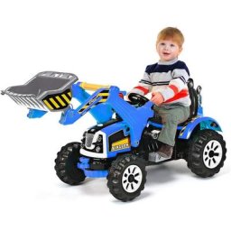 Costway - Excavatrice Electrique pour Enfants, Tractopelle à Batterie 12V pour Enfants avec 2 Choix