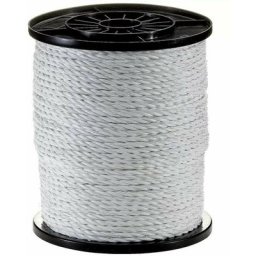 Corde de cloture électrique 6mm x 50m blanc fil conducteur acier inoxydable pâturage animaux