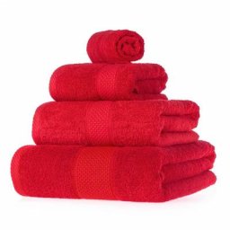 Homescapes - Serviette 100% Coton - Rouge - Lot 4 serviettes - Rouge