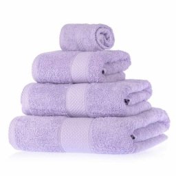 Homescapes - Serviette 100% Coton - Lila - Lot 4 serviettes - Lila