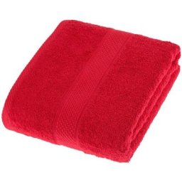 Homescapes - Serviette 100% Coton - Rouge - 70 x 130 cm - Rouge
