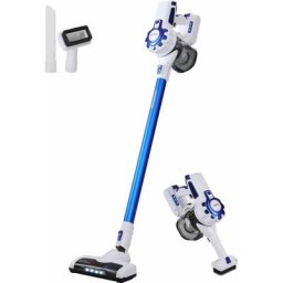 Aspirateur balai sans fil 120W batterie différentes buses accessoires LED brosse Blanc