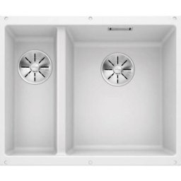 Subline 340/160 - Évier en silgranit, 555x460 mm, bac à droite, blanc 523562 - Blanco
