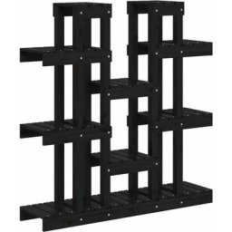 Support à plantes Noir 104,5x25x109,5 cm Bois massif de pin vidaXL - Noir
