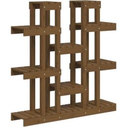 Support à plantes Marron miel 104,5x25x109,5 cm Bois massif pin Vidaxl marron miel